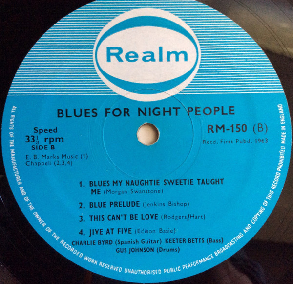 Charlie Byrd - Blues For Night People (LP, Album, RE) (Very Good Plus (VG+)) - Image 4