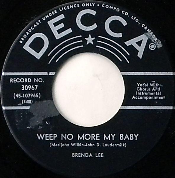 Brenda Lee - Sweet Nothin's (7") (Near Mint (NM or M-)) - Image 2