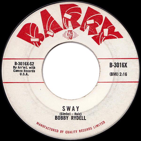 Bobby Rydell - Sway / Groovy Tonight (7", Single) (Near Mint (NM or M-))