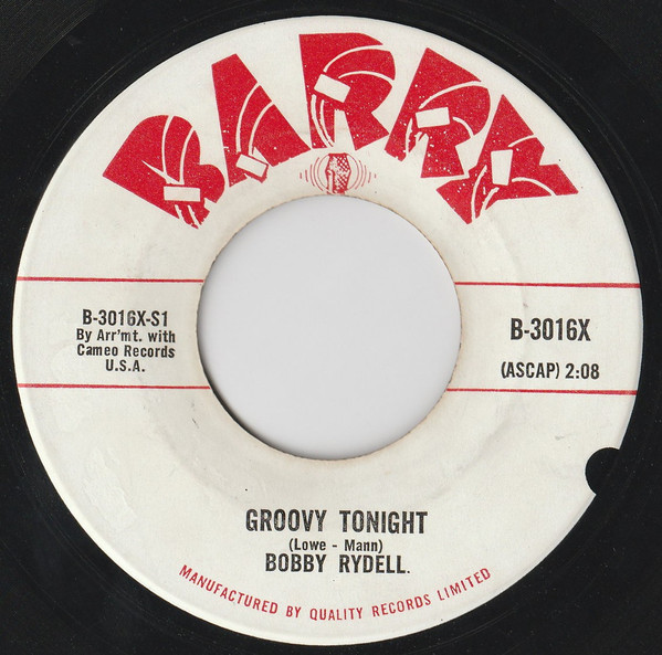 Bobby Rydell - Sway / Groovy Tonight (7", Single) (Near Mint (NM or M-)) - Image 2