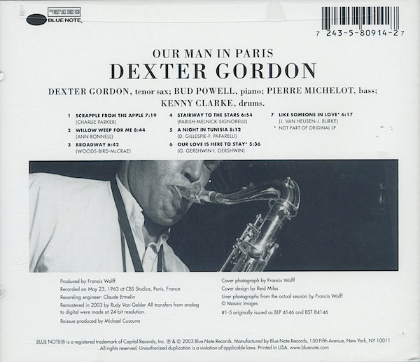 Dexter Gordon - Our Man In Paris (CD, Album, RE, RM, 24-) (Mint (M)) - Image 2