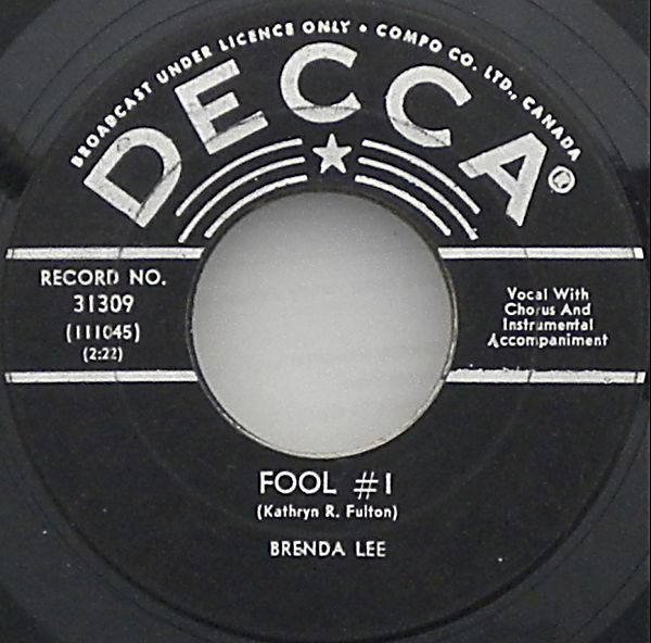 Brenda Lee - Fool No.1 (7", Single) (Near Mint (NM or M-))