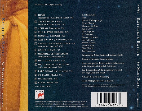 Kathleen Battle With Grover Washington, Jr., Cyrus Chestnut, Christian McBride, James Carter (3) - So Many Stars (CD, Album) (Near Mint (NM or M-)) - Image 3