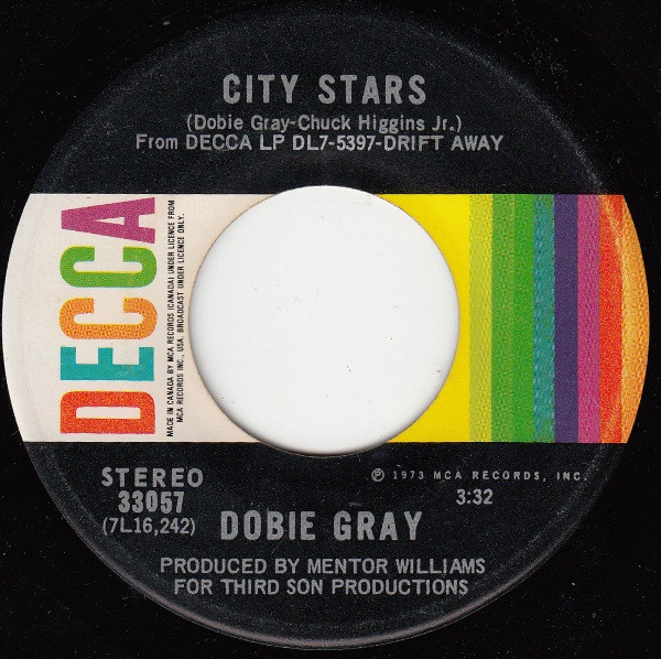 Dobie Gray - Drift Away (7", Single) (Near Mint (NM or M-)) - Image 2