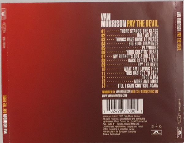 Van Morrison - Pay The Devil (CD, Album) (Near Mint (NM or M-)) - Image 2