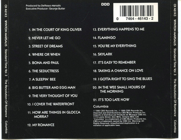 Wynton Marsalis - The Resolution Of Romance (CD, Album, DDD) (Near Mint (NM or M-)) - Image 2