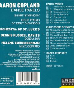 Alternative view of Aaron Copland, Dennis Russell Davies, Helene Schneiderman, Orchestra Of St. Luke's - Dance Panels / Short Symphony / Eight Poems Of Emily Dickinson (CD) (Near Mint (NM or M-))