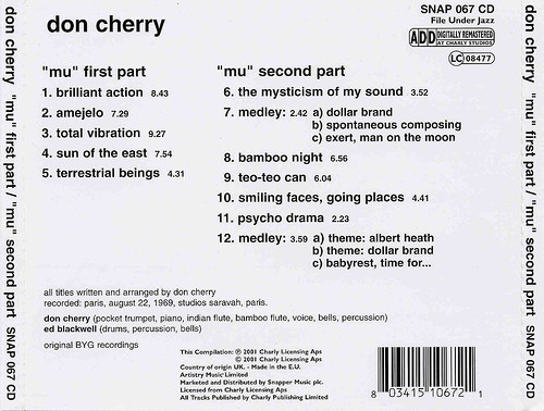 Don Cherry - "Mu" First Part / "Mu" Second Part (CD, Comp, RE, RM) (Mint (M)) - Image 2