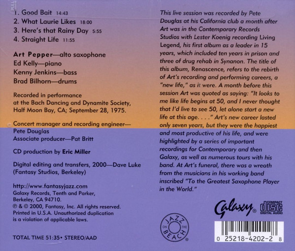 Art Pepper - Renascence (CD, Album) (Near Mint (NM or M-)) - Image 2