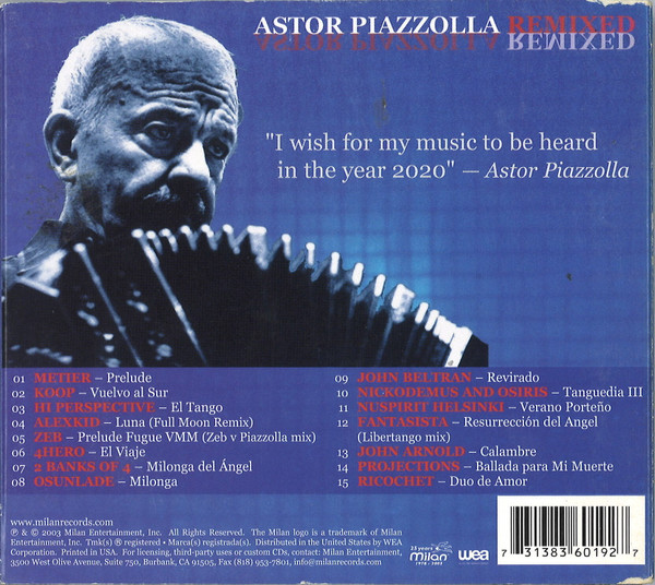 Various - Astor Piazzolla Remixed (CD, Album) (Near Mint (NM or M-)) - Image 2