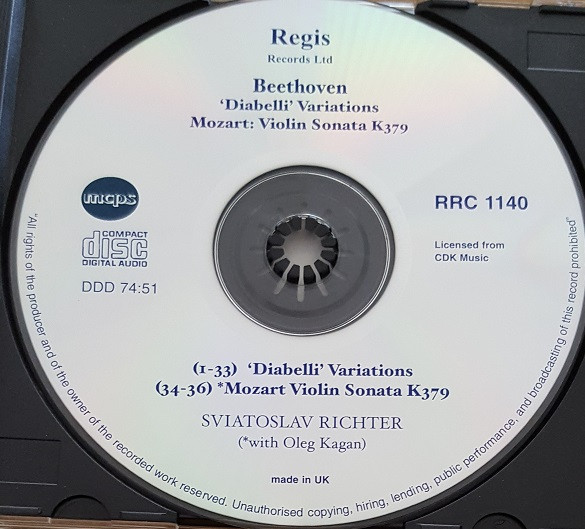 Ludwig van Beethoven, Sviatoslav Richter - Diabelli Variations Op. 120 (CD, Comp, RE, RM) (Near Mint (NM or M-)) - Image 3