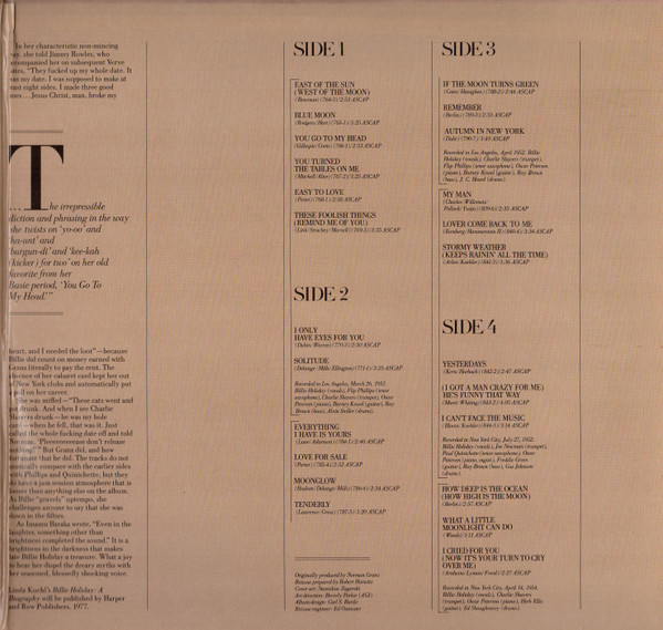 Billie Holiday - The First Verve Sessions (2xLP, Comp, RE, RM, 53,) (Very Good Plus (VG+)) - Image 3