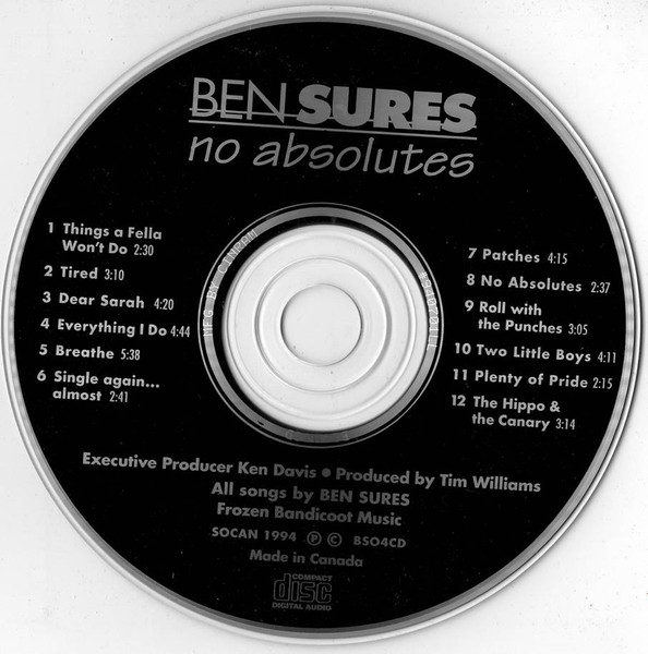 Ben Sures - No Absolutes (CD, Album) (Near Mint (NM or M-)) - Image 3