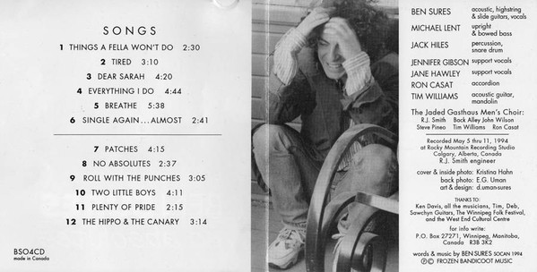Ben Sures - No Absolutes (CD, Album) (Near Mint (NM or M-)) - Image 5