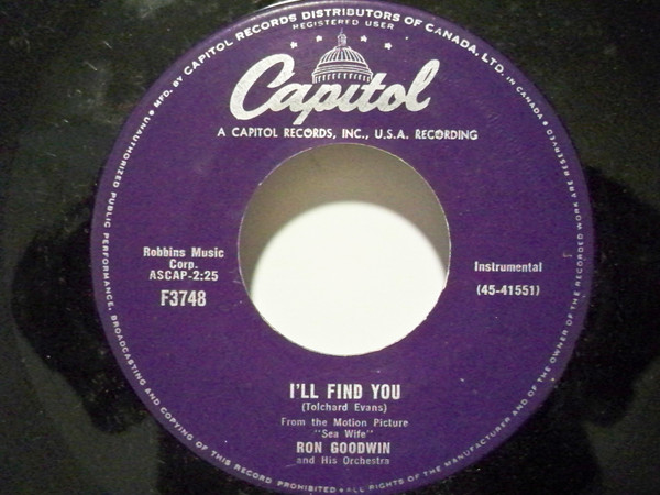 Ron Goodwin And His Orchestra - Swinging Sweethearts / I'll Find You (7", Single) (Near Mint (NM or M-)) - Image 2