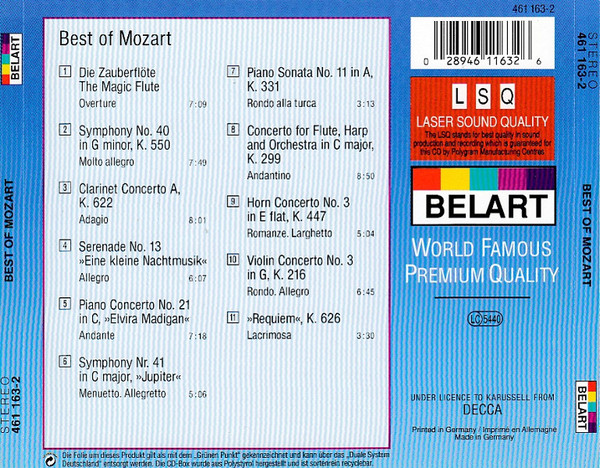 Various - Best Of Mozart (CD, Comp) (Near Mint (NM or M-)) - Image 2
