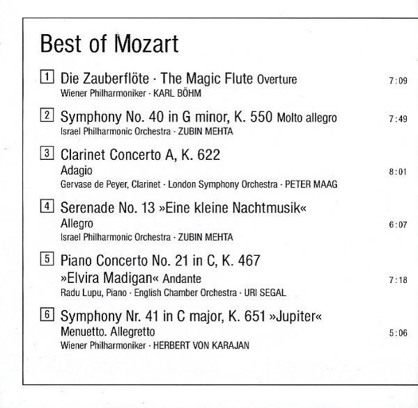 Various - Best Of Mozart (CD, Comp) (Near Mint (NM or M-)) - Image 5