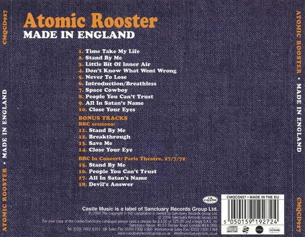 Atomic Rooster - Made In England (CD, Album, Dlx, RE) (Near Mint (NM or M-)) - Image 2