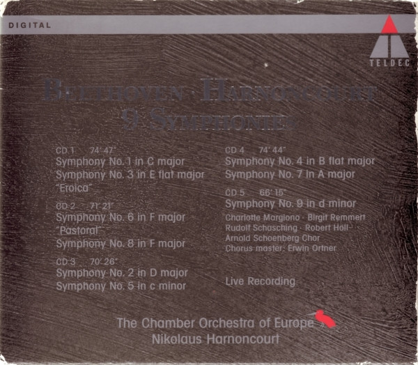 Ludwig van Beethoven · Nikolaus Harnoncourt, The Chamber Orchestra Of Europe - 9 Symphonies (5xCD + Box) (Near Mint (NM or M-)) - Image 2
