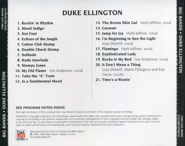 Duke Ellington - Duke Ellington (CD, Comp, RE) (Near Mint (NM or M-)) - Image 3