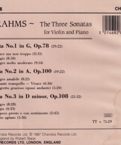 Alternative view of Johannes Brahms, Lydia Mordkovitch, Gerhard Oppitz - The Three Sonatas For Violin And Piano (CD) (Mint (M))