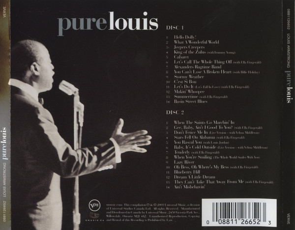 Louis Armstrong - Pure Louis (2xCD, Comp, Mono) (Near Mint (NM or M-)) - Image 2