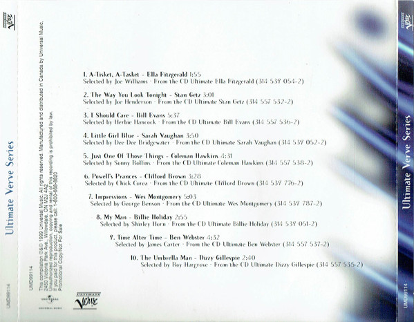 Various - Ultimate Verve Sampler (CD, Promo, Smplr) (Near Mint (NM or M-)) - Image 2