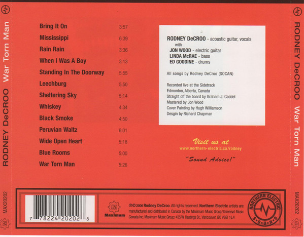 Rodney DeCroo - War Torn Man (CD, Album) (Mint (M)) - Image 2