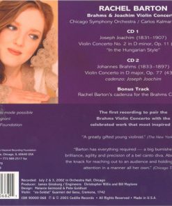 Alternative view of Rachel Barton* - Brahms* & Joachim* - Chicago Symphony Orchestra, Carlos Kalmar - Violin Concertos (2xCD, Album) (Mint (M))