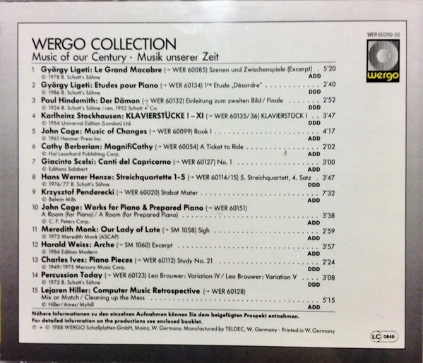 Various - Music Of Our Century - Musik Unserer Zeit (Wergo Collection) (CD, Comp) (Near Mint (NM or M-)) - Image 2