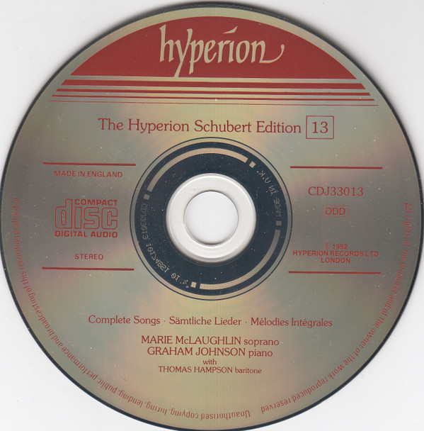 Franz Schubert - Marie McLaughlin, Graham Johnson (2) - Complete Songs = Sämtliche Lieder = Mélodies Intégrales (CD, Album) (Very Good (VG)) - Image 3