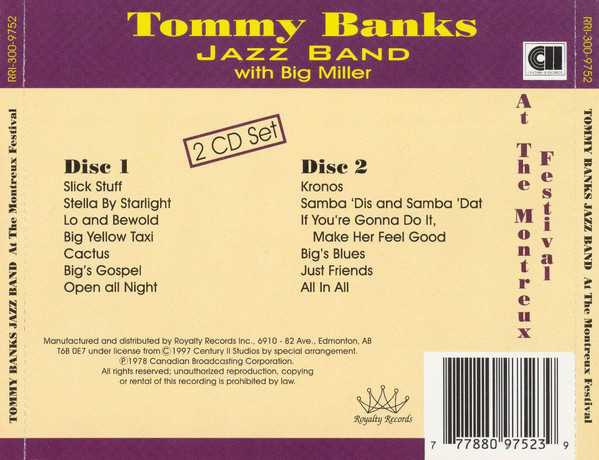 Tommy Banks Jazz Band With Big Miller - At The Montreux Festival (2xCD, RE) (Near Mint (NM or M-)) - Image 2