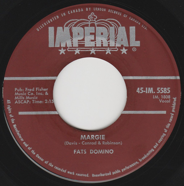 Fats Domino - I'm Ready / Margie (7") (Near Mint (NM or M-)) - Image 2