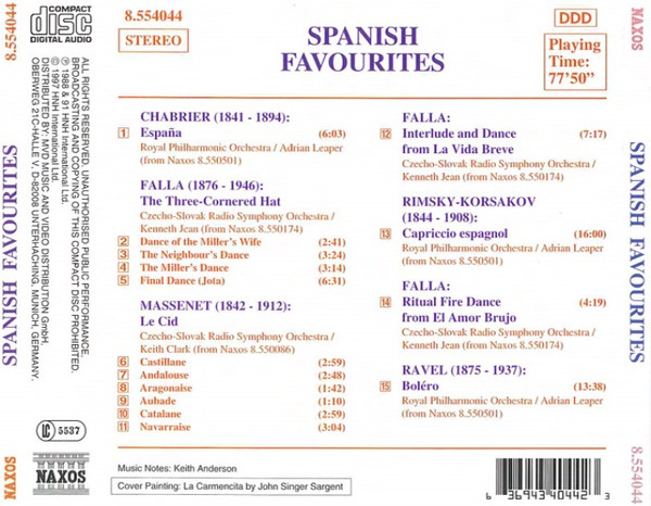 Various - Boléro And Other Spanish Favourites (CD, Comp) (Near Mint (NM or M-)) - Image 2