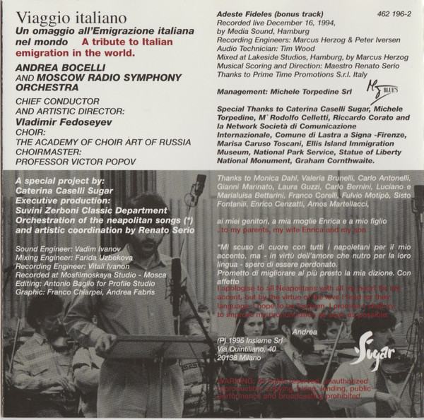 Andrea Bocelli - Viaggio Italiano (CD, Album) (Near Mint (NM or M-)) - Image 5