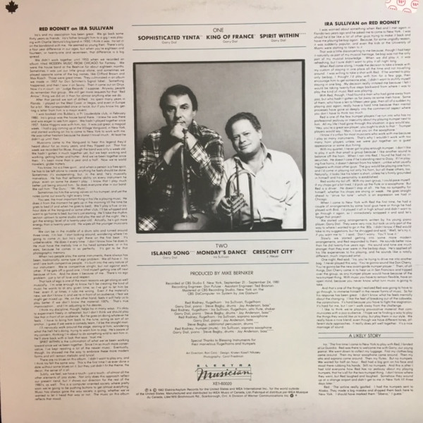 Red Rodney & Ira Sullivan - Spirit Within (LP, Album) (Mint (M)) - Image 2