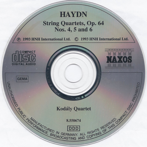 Joseph Haydn, Kodály Quartet - String Quartets Op. 64 Nos. 4, 5 "The Lark" And 6 (CD) (Near Mint (NM or M-)) - Image 3