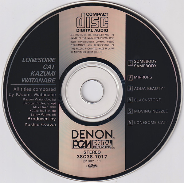 Kazumi Watanabe = Kazumi Watanabe - Lonesome Cat = ロンサム・キャット (CD, Album, RE, RP) (Near Mint (NM or M-)) - Image 3