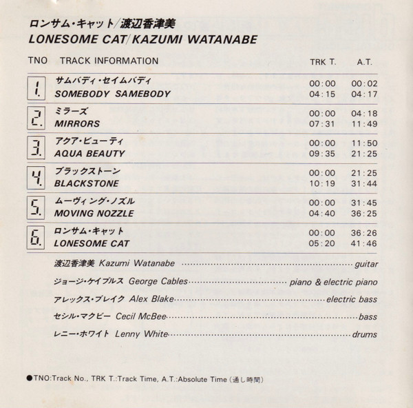 Kazumi Watanabe = Kazumi Watanabe - Lonesome Cat = ロンサム・キャット (CD, Album, RE, RP) (Near Mint (NM or M-)) - Image 5