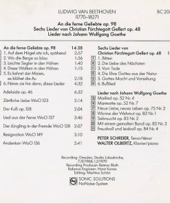 Alternative view of Ludwig van Beethoven, Peter Schreier, Walter Olbertz - Lieder · Songs (Vol. 1) (CD, Comp, RM, RP) (Near Mint (NM or M-))