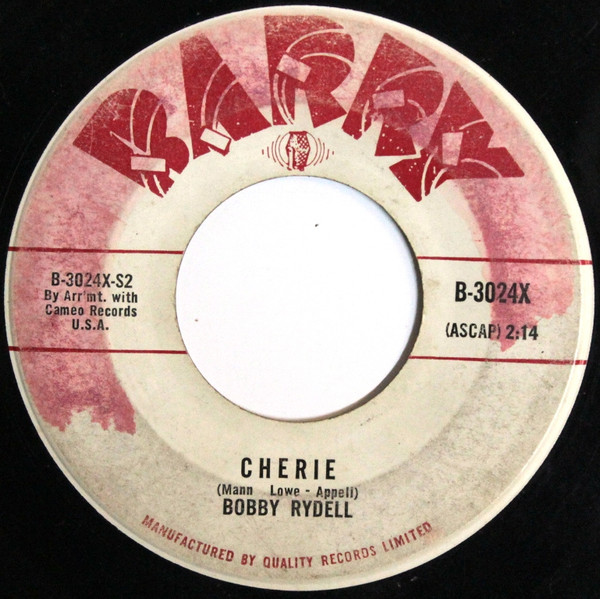 Bobby Rydell - Good Time Baby / Cherie (7", Single) (Near Mint (NM or M-)) - Image 2