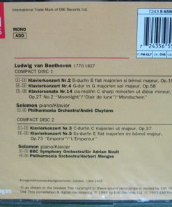 Alternative view of Ludwig van Beethoven, Solomon (6) - Piano Concertos Nos. 2-5, Piano Sonata No.14 (2xCD, Comp, RM) (Near Mint (NM or M-))