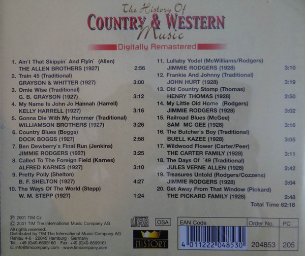 Various - The History Of Country & Western Music (20xCD, Comp, RM + Box, Comp) (Near Mint (NM or M-)) - Image 5