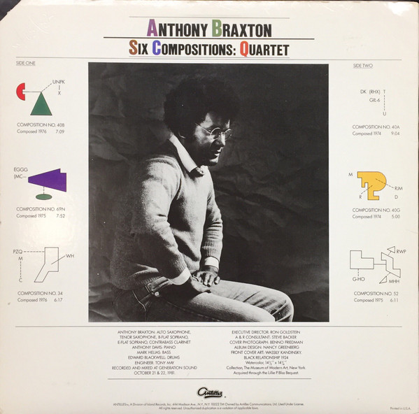 Anthony Braxton - Six Compositions: Quartet (LP, Album) (Very Good Plus (VG+)) - Image 2