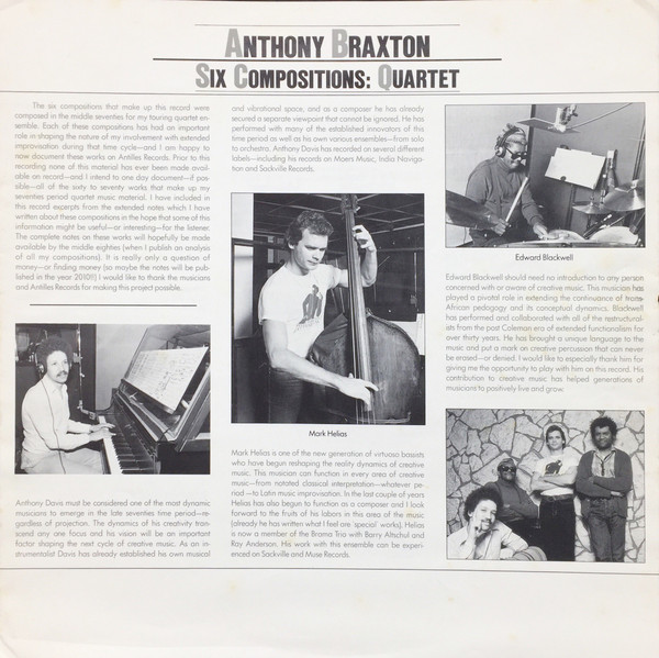 Anthony Braxton - Six Compositions: Quartet (LP, Album) (Very Good Plus (VG+)) - Image 5