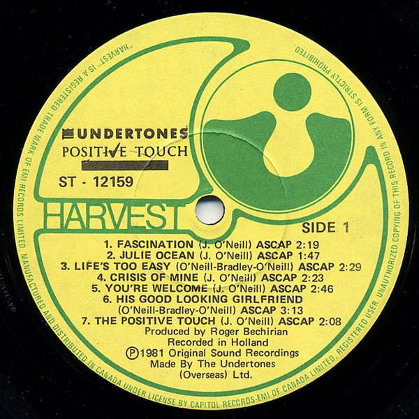 The Undertones - Positive Touch (LP, Album) (Very Good Plus (VG+)) - Image 3