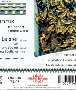 Alternative view of Johannes Brahms, Karl Leister, Ferenc Bognár, Wolfgang Boettcher - Clarinet Trio, Op. 114 • Clarinet Sonatas, Op. 120 (CD) (Near Mint (NM or M-))