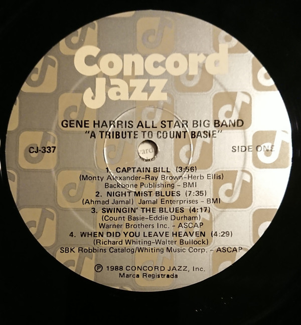 The Gene Harris All Star Big Band - Tribute To Count Basie (LP) (Near Mint (NM or M-)) - Image 3