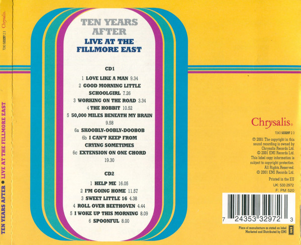 Ten Years After - Live At The Fillmore East (2xCD, Album, RM) (Near Mint (NM or M-)) - Image 2