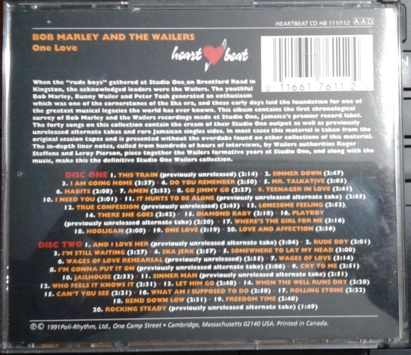 Bob Marley & The Wailers - One Love (2xCD, Comp, RM) (Near Mint (NM or M-)) - Image 2